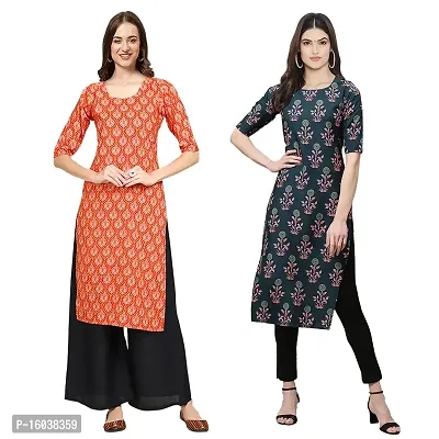 Stylish Digital Printed Women Crepe Kurta- Pack of 2