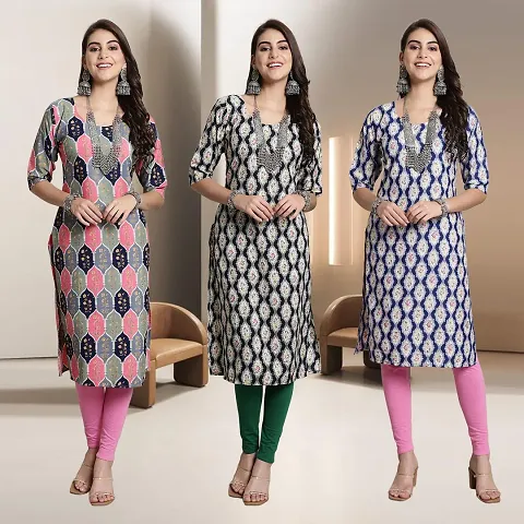 Fancy Rayon Kurtis For Women Pack Of 3