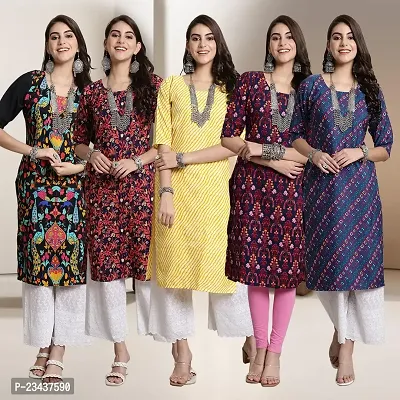 Fancy Crepe Kurtis For Women Pack Of 5