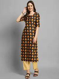 Stylish Crepe Printed Straight Kurta With Pant Set For Women-thumb1