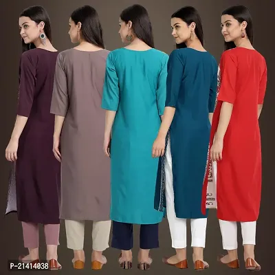 Fancy Crepe Kurtis For Women Pack Of 5-thumb2