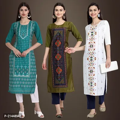 Fancy Crepe Kurtis for Women Pack Of 3-thumb0