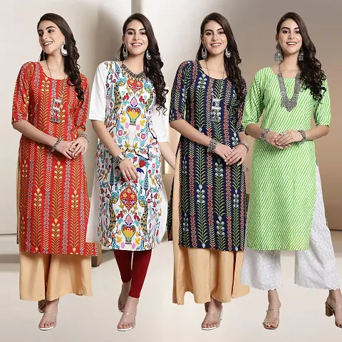 Fancy Crepe Kurtis for Women Pack Of 4