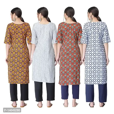 New Crepe Combo Printed Kurtis For Women Pack Of 4-thumb2