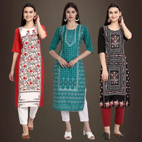 Fancy Crepe Kurtis for Women Pack Of 3