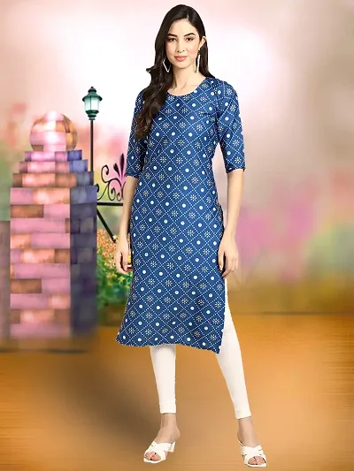 Stylish Straight Crepe Stitched Kurta