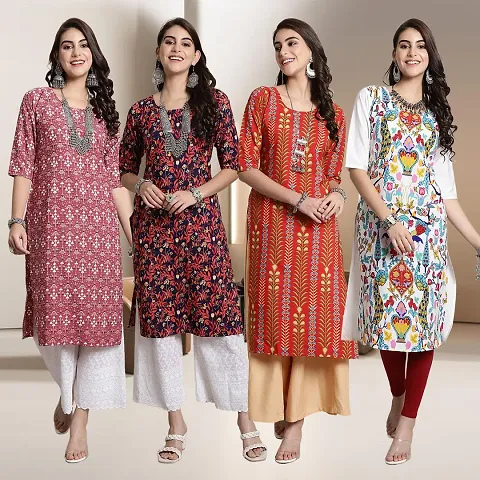 Fancy Crepe Kurtis for Women Pack Of 4