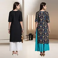 Fancy Rayon Kurtis For Women Pack Of 2-thumb1