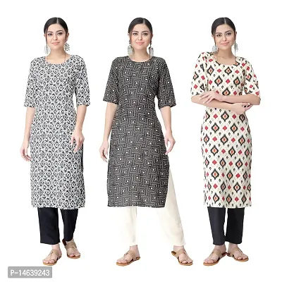 New Crepe Combo Printed Kurtis For Women Pack Of 3