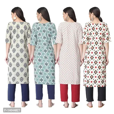 New Crepe Combo Printed Kurtis For Women Pack Of 4-thumb2