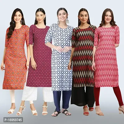 Women Stylish Crepe Printed Staright Kurta