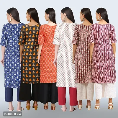 Women Stylish Crepe Printed Straight Kurta Combo-thumb2