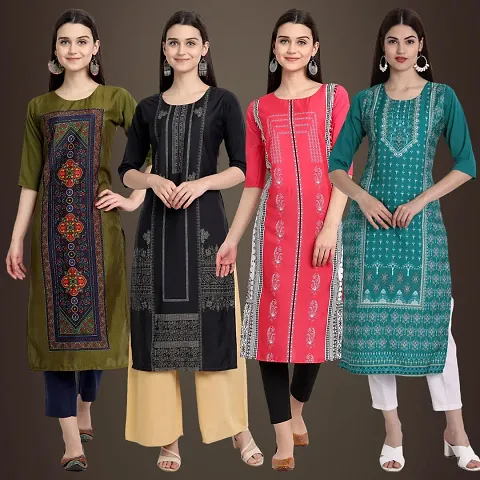 Stylish Fancy Crepe Kurtis Pack Of 4