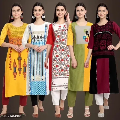 Fancy Crepe Kurtis For Women Pack Of 5