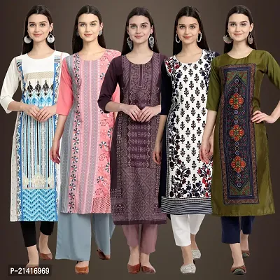 Fancy Crepe Kurtis For Women Pack Of 5-thumb0