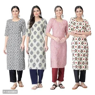 New Crepe Combo Printed Kurtis For Women Pack Of 4