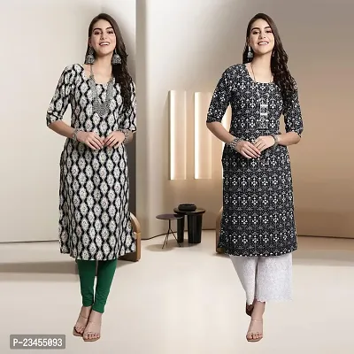 Fancy Rayon Kurtis For Women Pack Of 2-thumb0