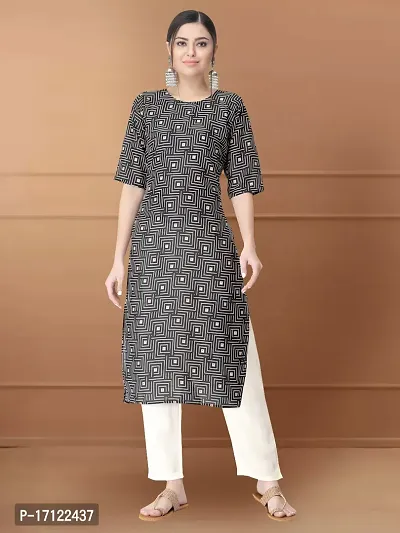 Women Stylish Crepe Printed Straight Kurta-thumb0