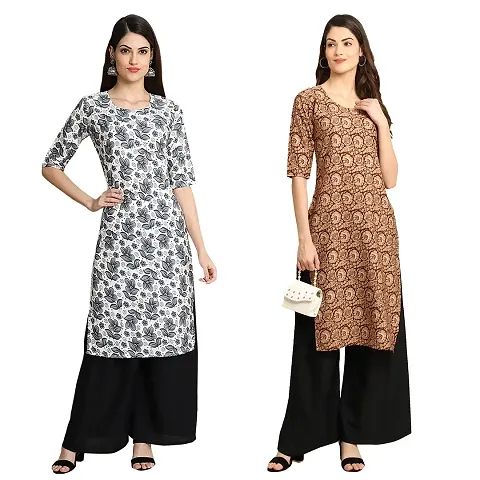 Stylish Crepe Printed Kurti - Pack of 2