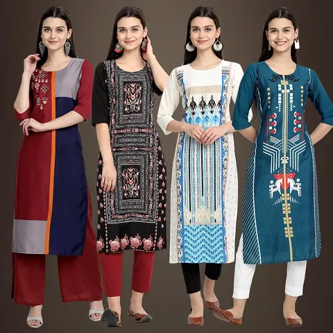 Fancy Crepe Kurtis for Women Pack Of 4