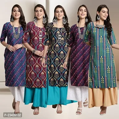 Fancy Crepe Kurtis For Women Pack Of 5