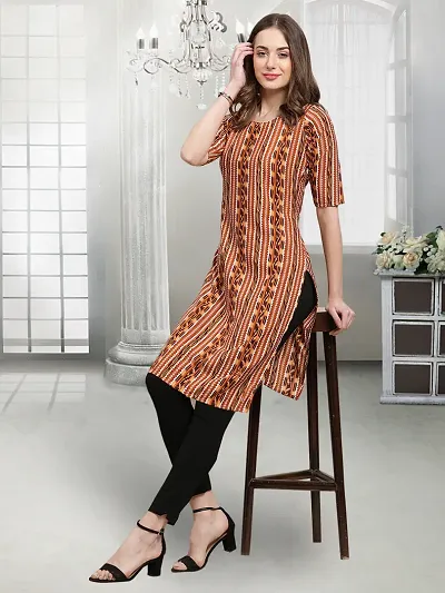 Stylish Straight Crepe Stitched Kurta