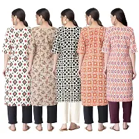 New Crepe Printed Kurtis Combo For Women Pack Of 5-thumb1