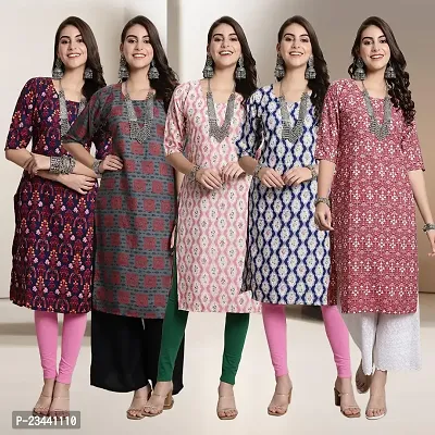 Fancy Crepe Kurtis For Women Pack Of 5