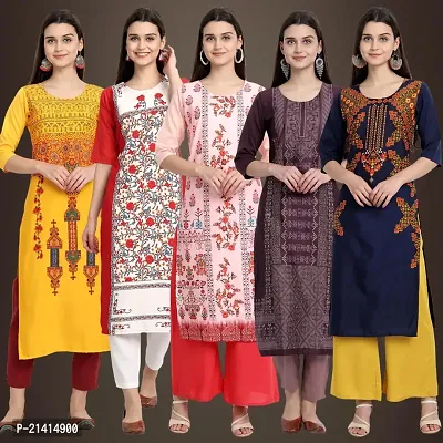 Fancy Crepe Kurtis For Women Pack Of 5