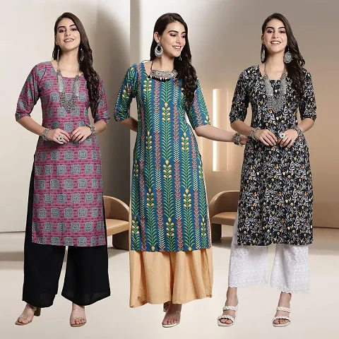 Fancy Rayon Kurtis For Women Pack Of 3