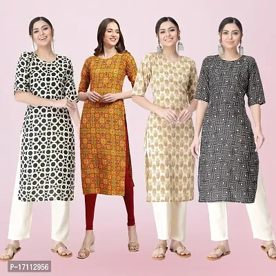 Women Stylish Crepe Printed Straight Kurta-thumb0