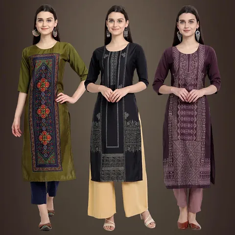 Stylish Fancy Crepe Kurtis Pack Of 3