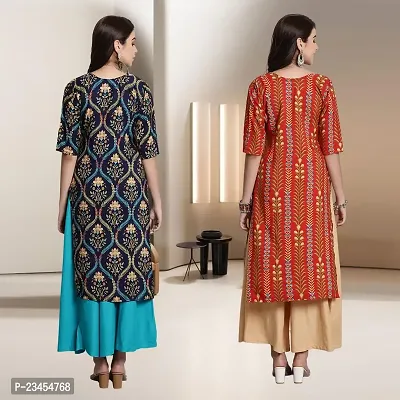 Fancy Rayon Kurtis For Women Pack Of 2-thumb2