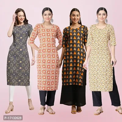 Women Stylish Crepe Printed Straight Kurta-thumb0