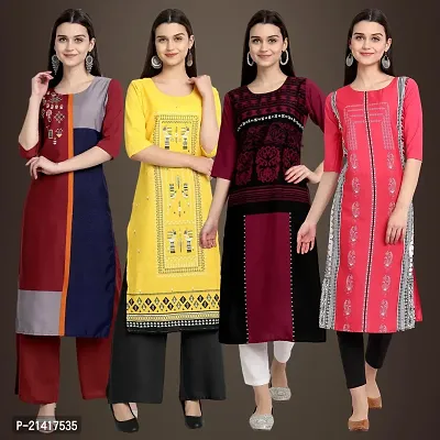 Fancy Crepe Kurtis for Women Pack Of 4-thumb0