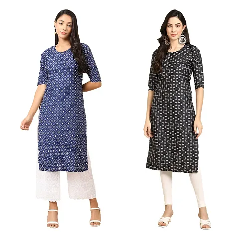 Stylish Crepe Printed Kurti - Pack of 2