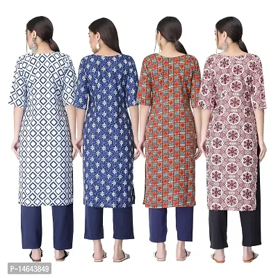 New Crepe Combo Printed Kurtis For Women Pack Of 4-thumb2