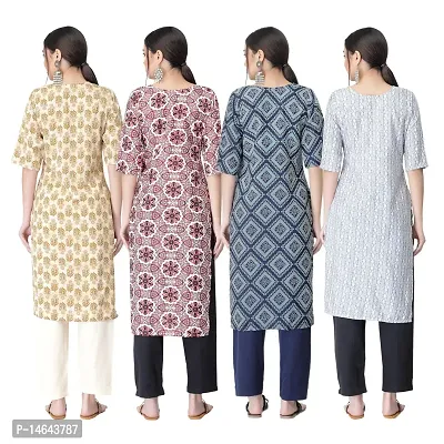 New Crepe Combo Printed Kurtis For Women Pack Of 4-thumb2