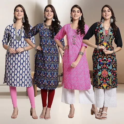 Fancy Crepe Kurtis for Women Pack Of 4