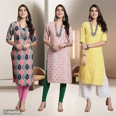 Fancy Rayon Kurtis For Women Pack Of 3