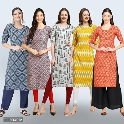 Women Stylish Crepe Printed Staright Kurta