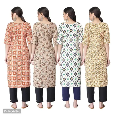 New Crepe Combo Printed Kurtis For Women Pack Of 4-thumb2