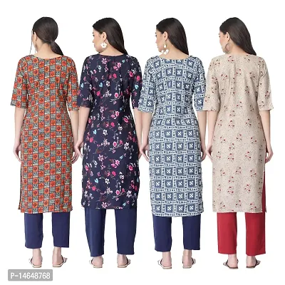 New Crepe Combo Printed Kurtis For Women Pack Of 4-thumb2