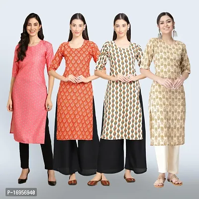 Women Stylish Crepe Straight Kurta