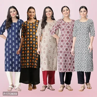 Women Stylish Crepe Printed Straight Kurta-thumb0