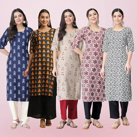 Women Stylish Crepe Straight Kurta