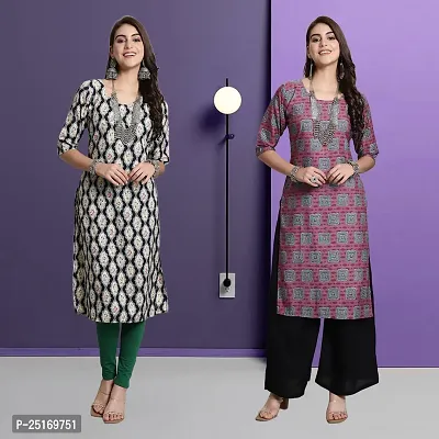 Fancy Crepe Kurtas For Women Pack Of 2-thumb0