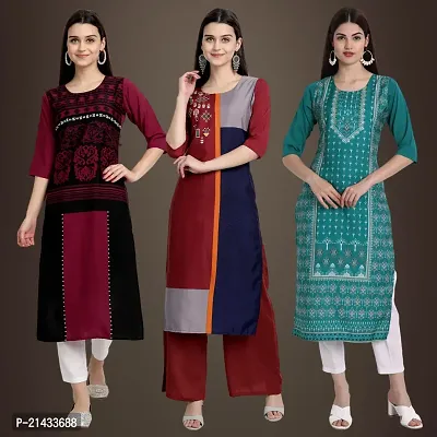 Fancy Crepe Kurtis for Women Pack Of 3-thumb0