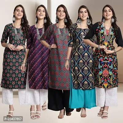 Fancy Crepe Kurtis For Women Pack Of 5-thumb0