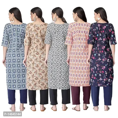 New Crepe Printed Kurtis Combo For Women Pack Of 5-thumb2